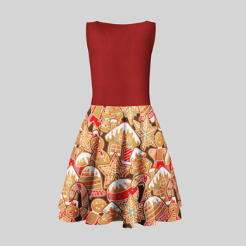dress printed with gingerbreads pattern